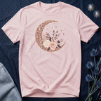 Rose Gold Celestial Moon Floral Graphic T-Shirt