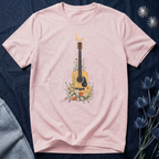Celestial Floral Guitar Graphic T-Shirt