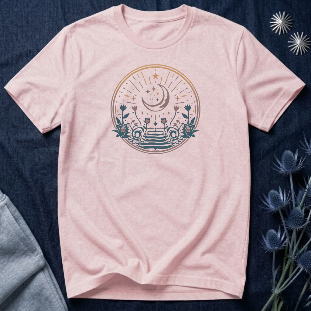 Vintage Celestial Floral Horizon T-Shirt