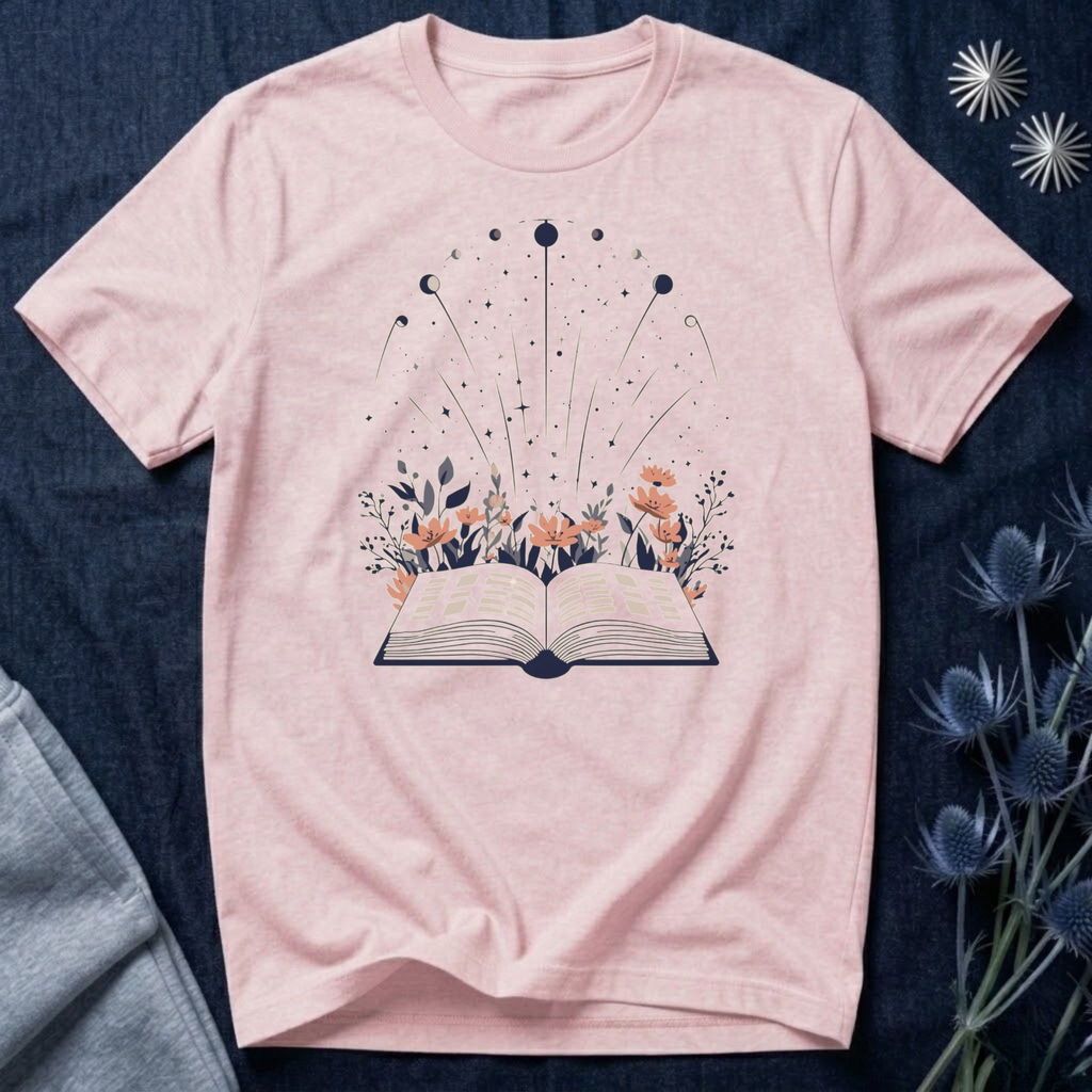 Celestial Book Lover Graphic T-Shirt