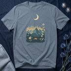 Moonlit Mountain Camping Graphic T-Shirt