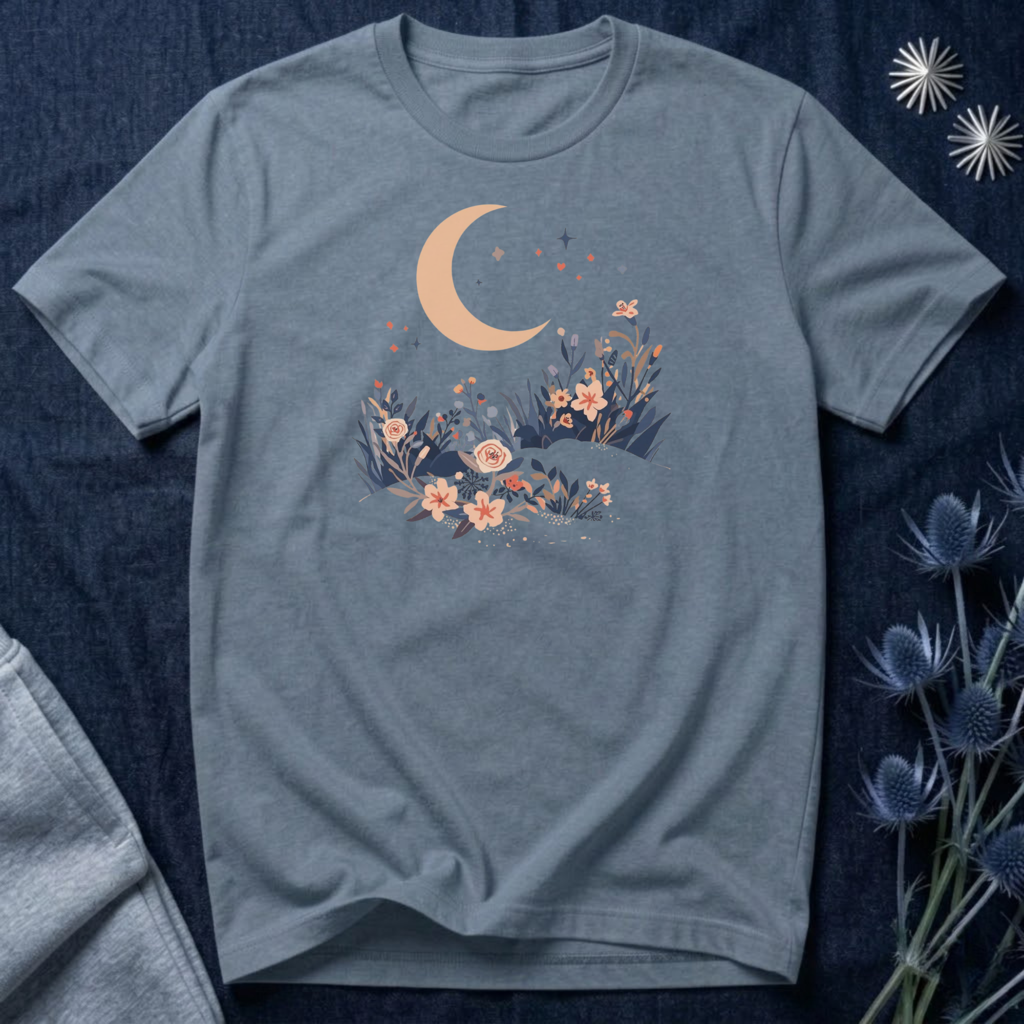 Moonlit Floral Sand Dunes T-Shirt