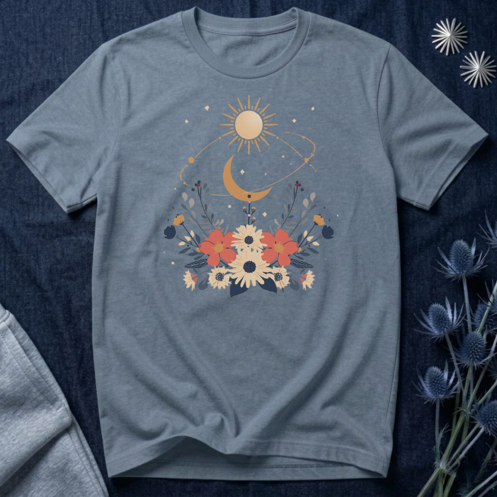Celestial Orbit Floral Graphic T-Shirt