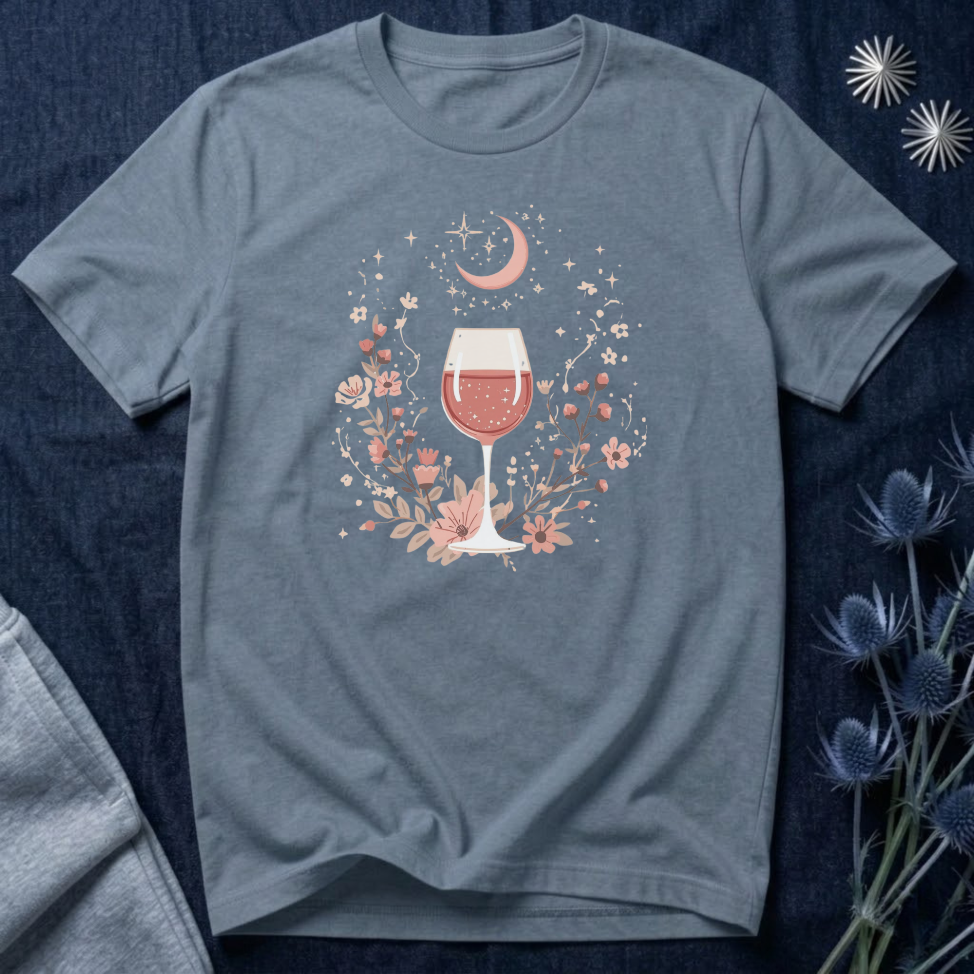Celestial Rosé & Blush Florals Graphic T-Shirt