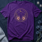 Minimal Celestial Floral Moon Graphic Tee