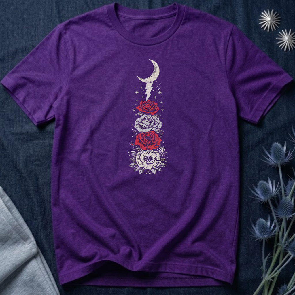 Moon & Lightning Rose Graphic Tee