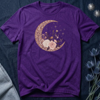 Rose Gold Celestial Moon Floral Graphic T-Shirt