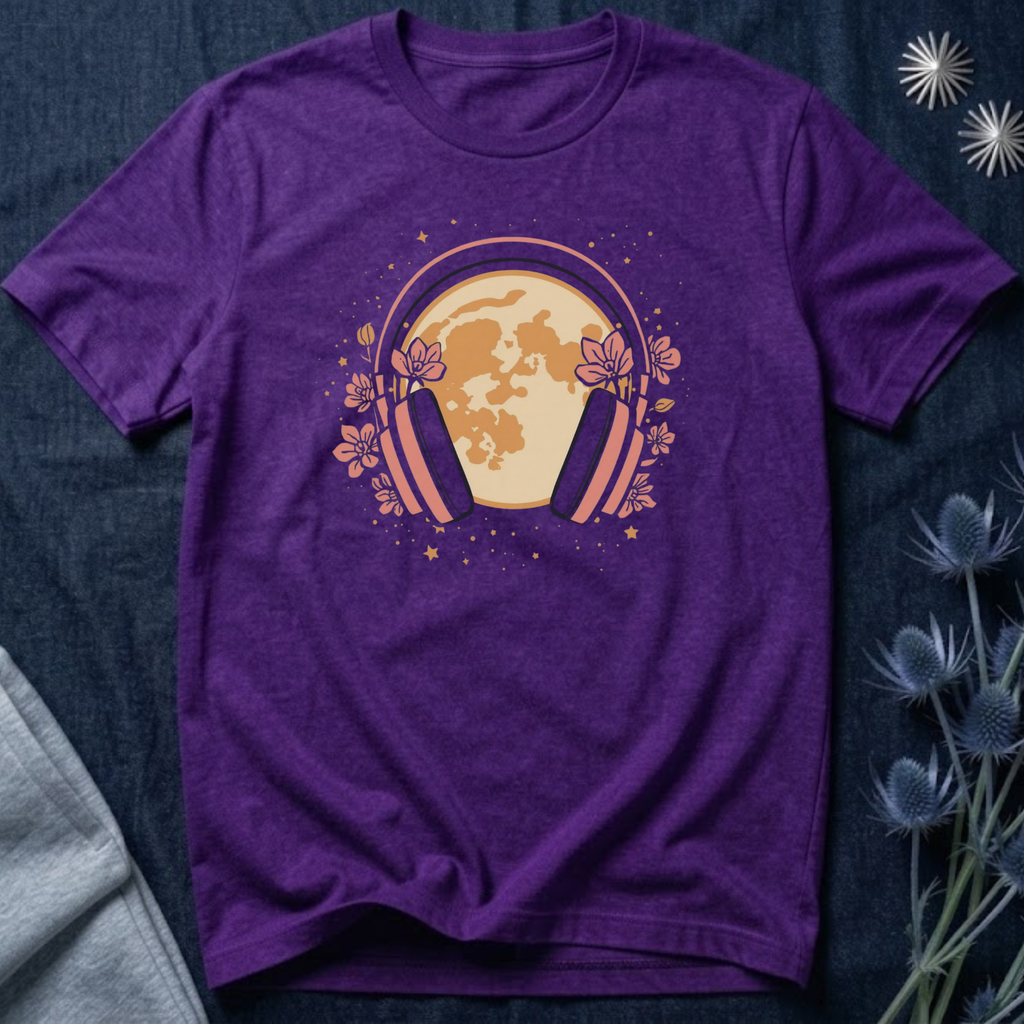 Cosmic Headphones & Full Moon T-Shirt