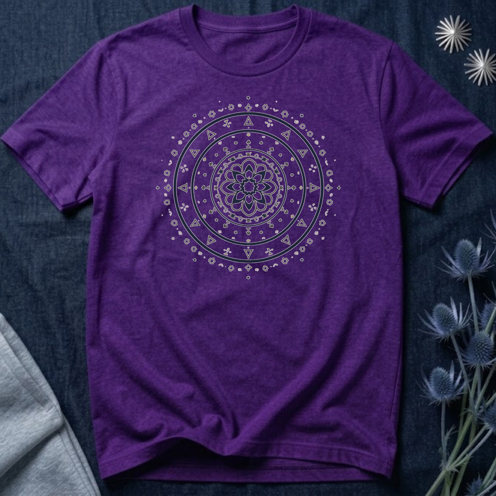 Celestial Geometric Mandala Graphic T-Shirt