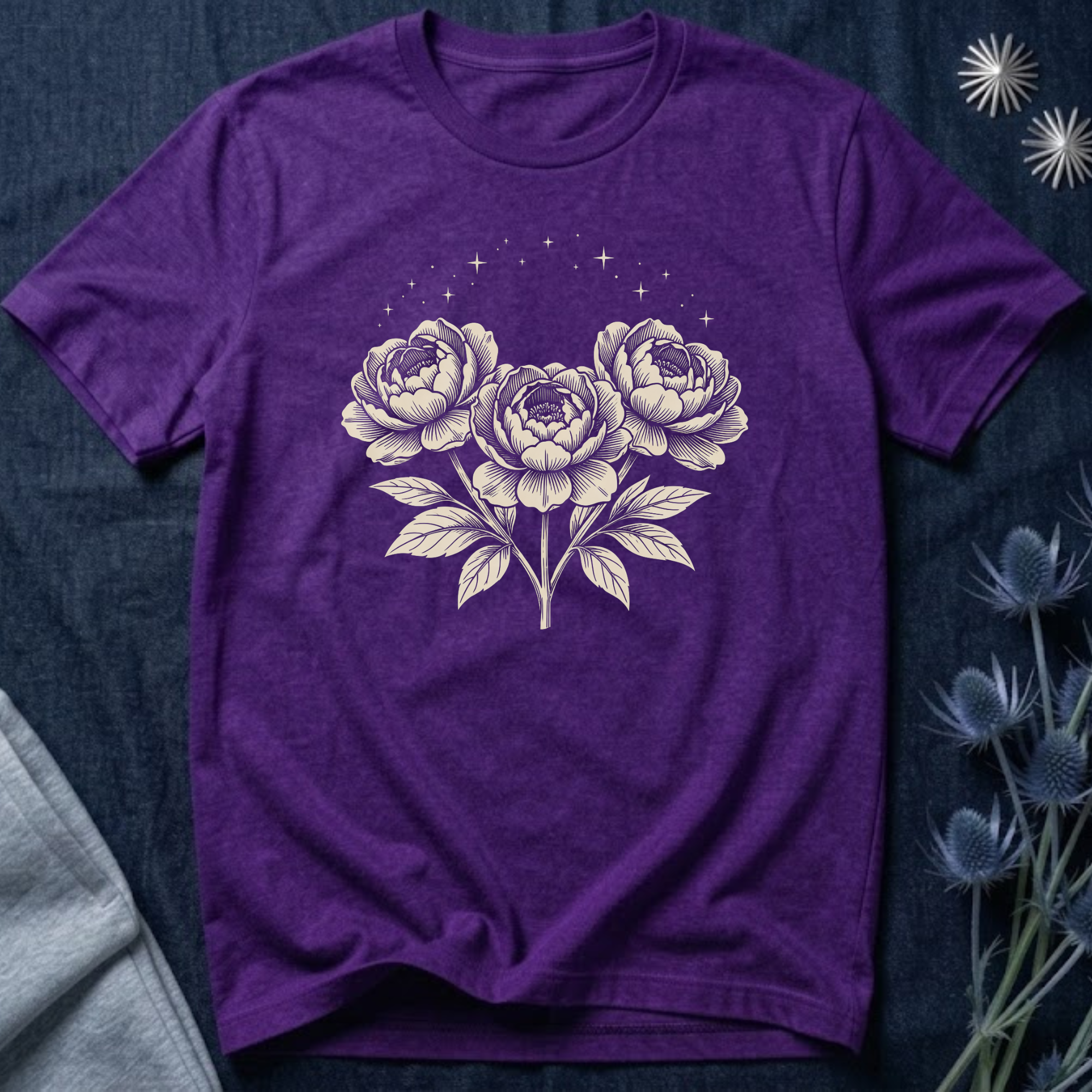 Triple Starlit Peonies T-Shirt