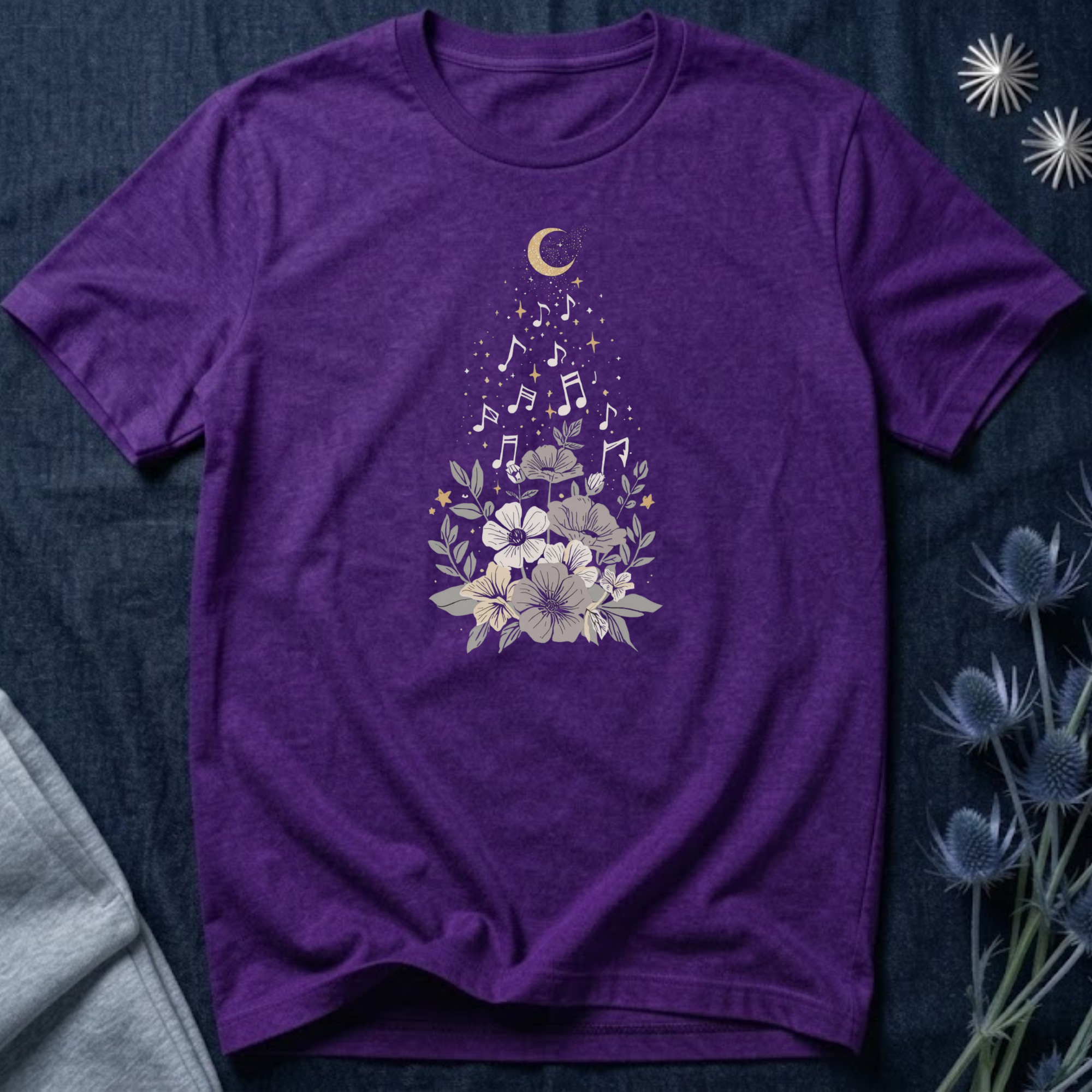 Moonlit Melody Floral T-Shirt