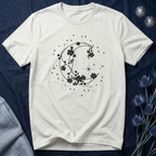Crescent Moon Stars and Flowers T-Shirt
