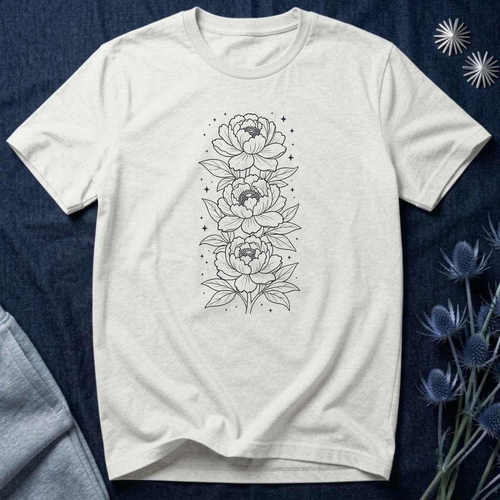 Celestial Peony Column T-Shirt