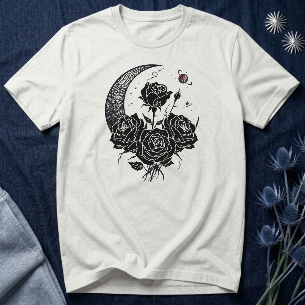Crescent Moon and Roses T-Shirt