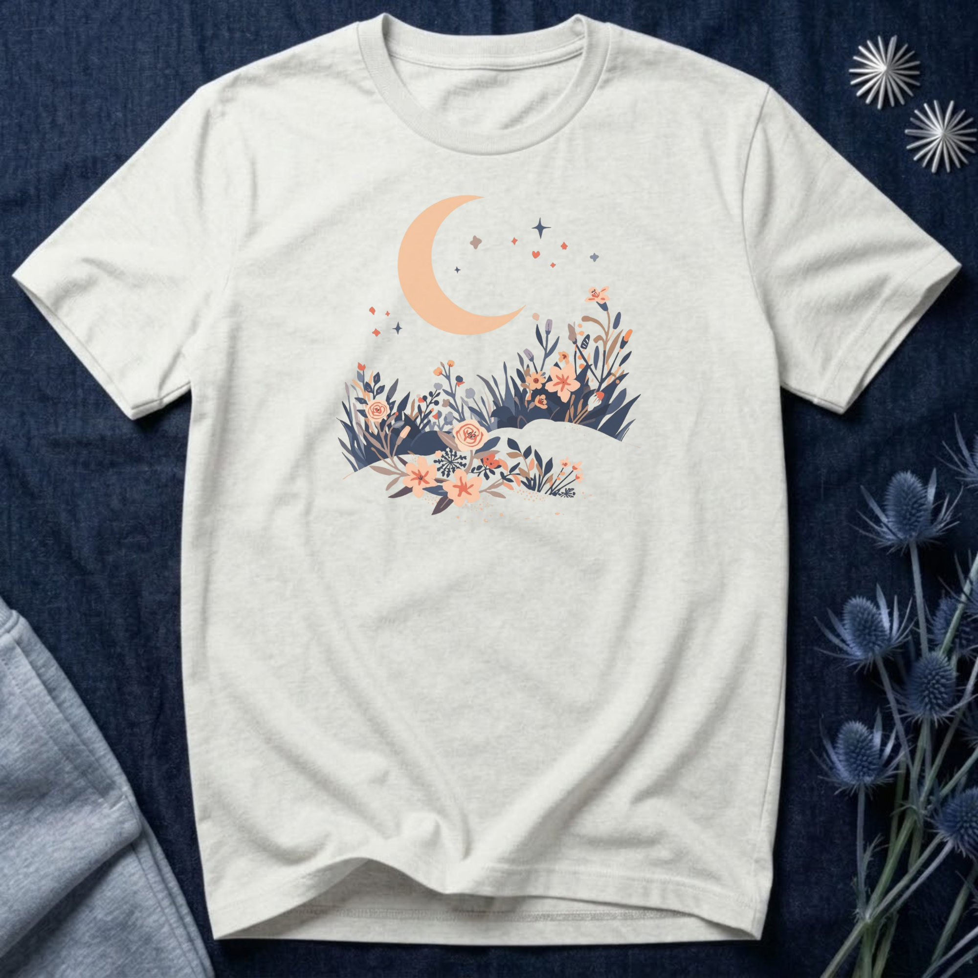 Moonlit Floral Sand Dunes T-Shirt