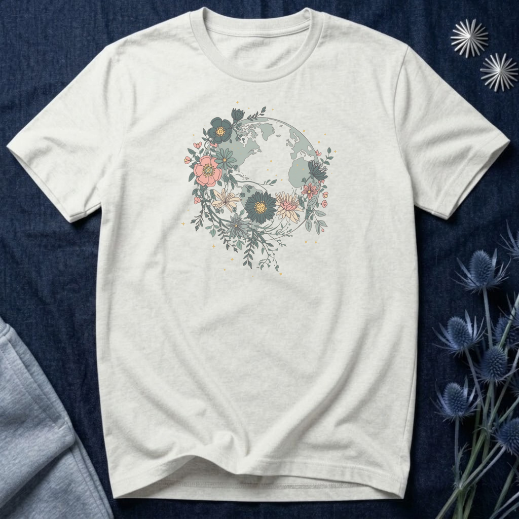 Floral Earth Graphic T-Shirt
