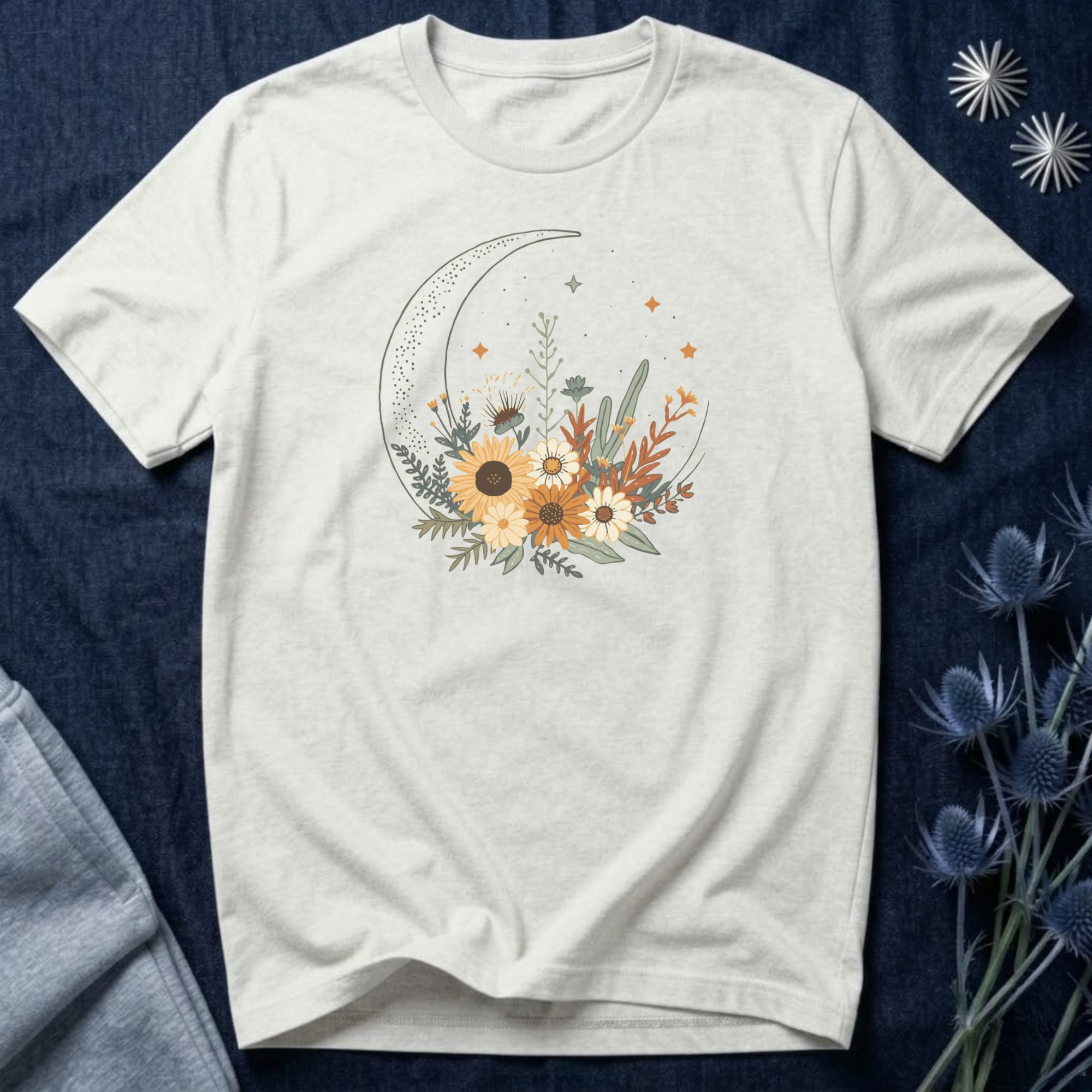 Celestial Sunflower Floral T-Shirt