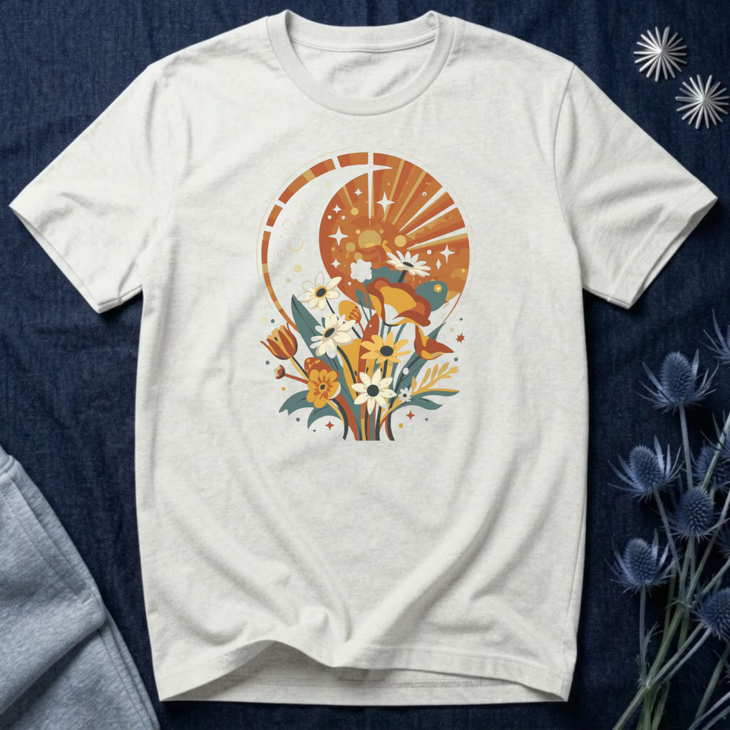 Cosmic Garden Sunset Women’s Graphic T-Shirt